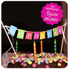 DIY / Freebie ✪ Girlande für den Geburtstagskuchen