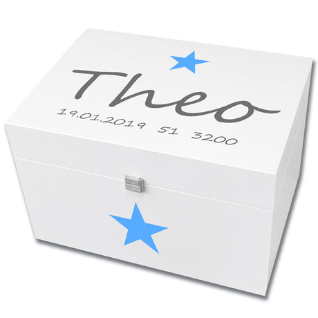 Baby-Erinnerungsbox mit Stern und Namen