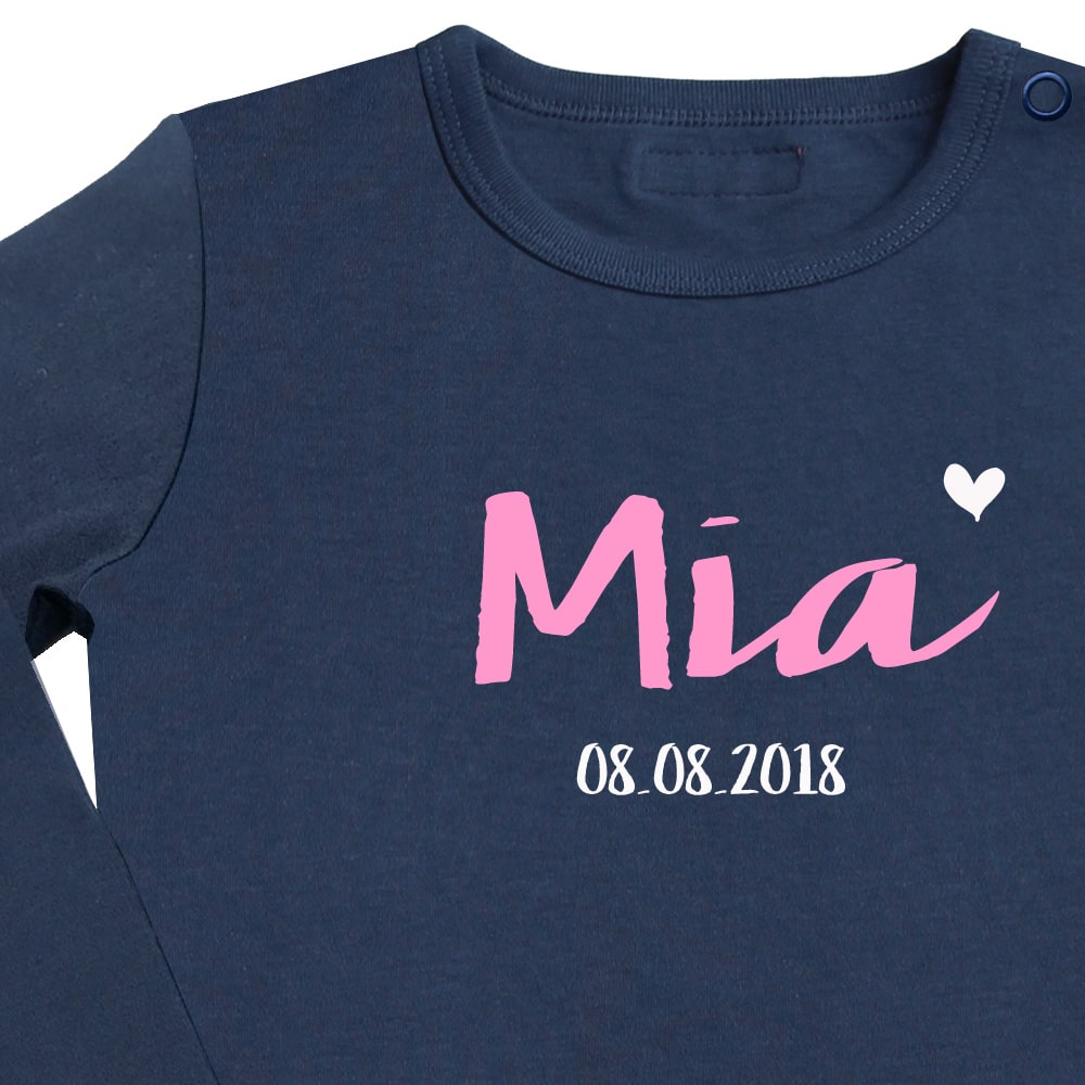 SpecialMe Baby T-Shirt Personalisiert - Mit Namen & Herz