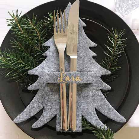 besteckhalter tannenbaum mit name