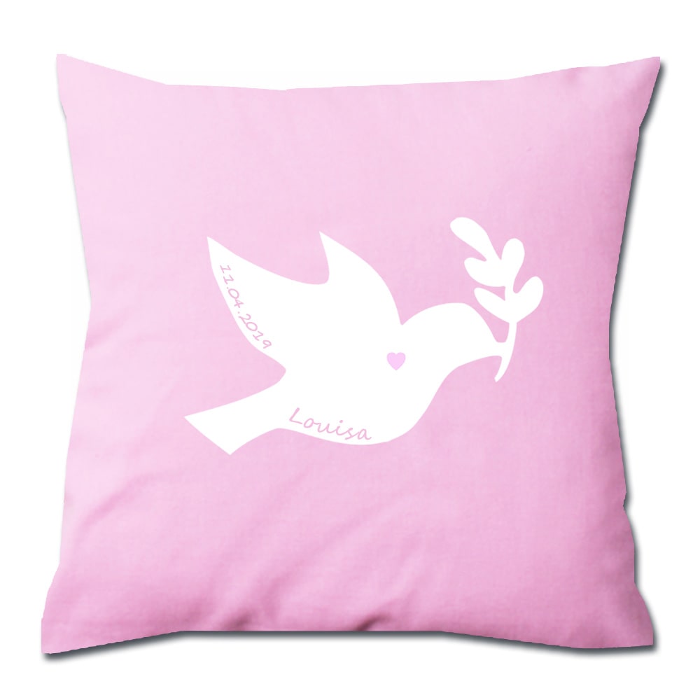 Personalisiertes Kissen 40x40 Cm – Mit Lebensbaum-Motiv, Datum & Name, Taufe/Geburt